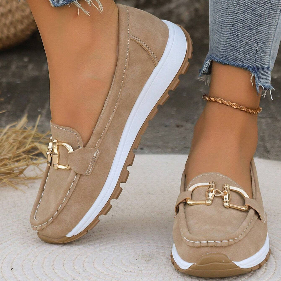 Ellie - Flat Loafers with Buckle