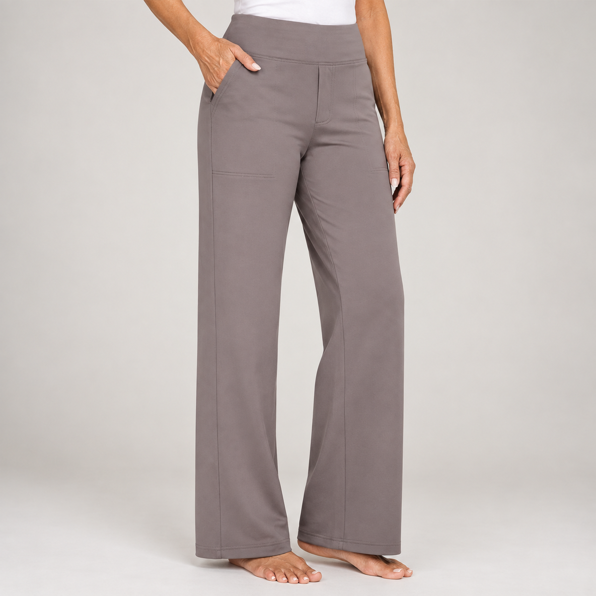 Comfort stretch trousers – Taupe