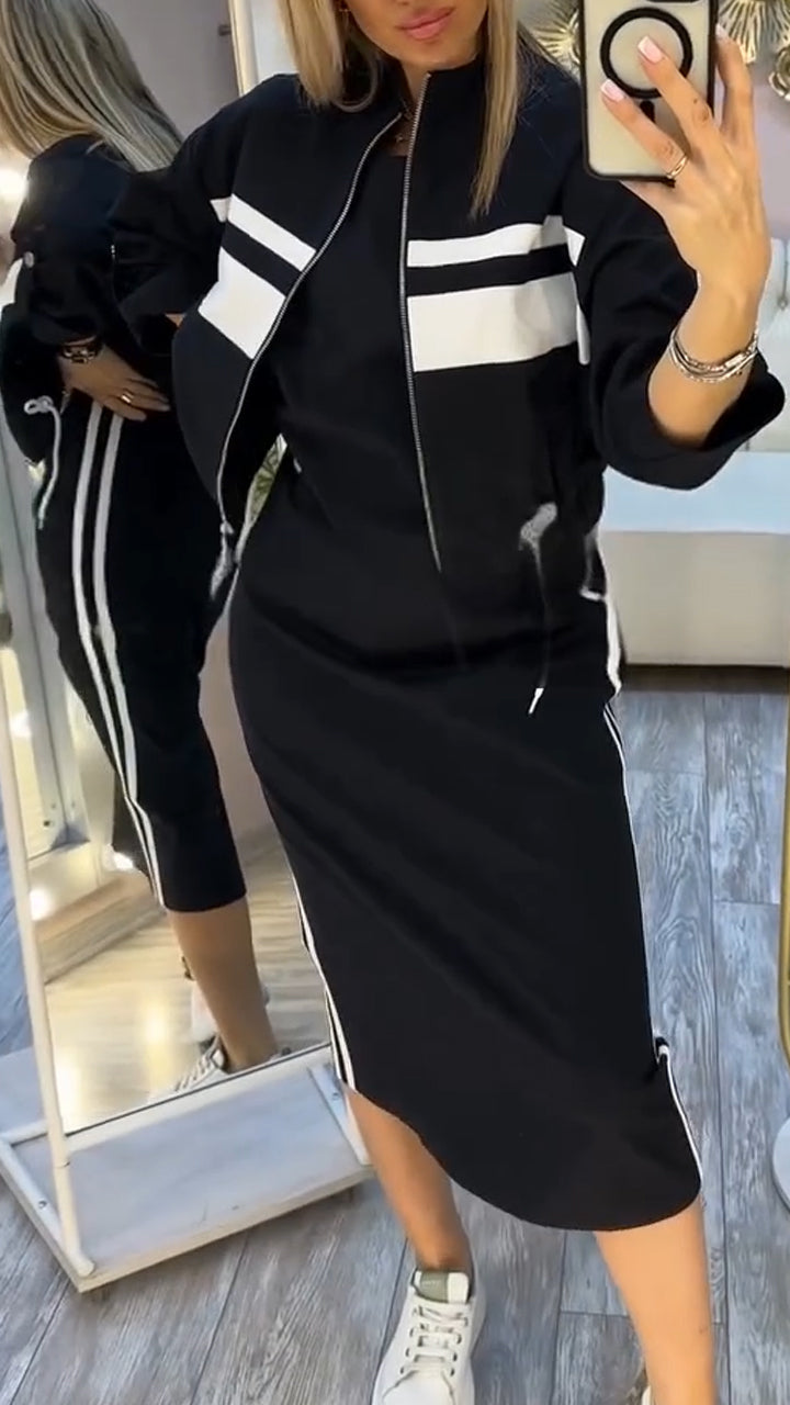By Esmee - Casual and stylish set with round neck dress and jacket for women