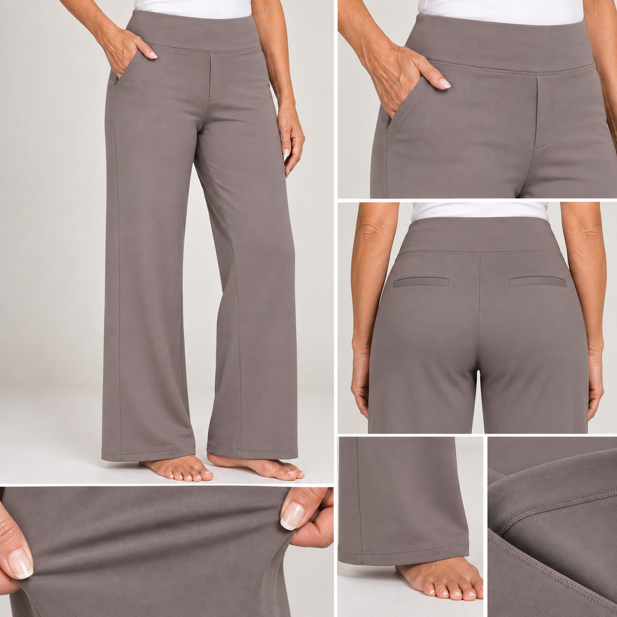 Comfort stretch trousers – waistband, pocket and fabric details