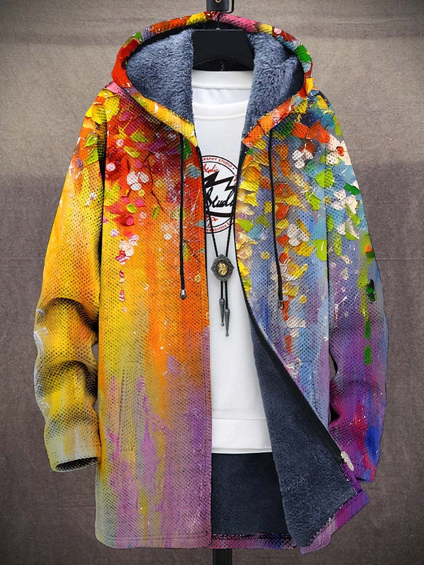Artful hooded cardigan – Rainbow Splash