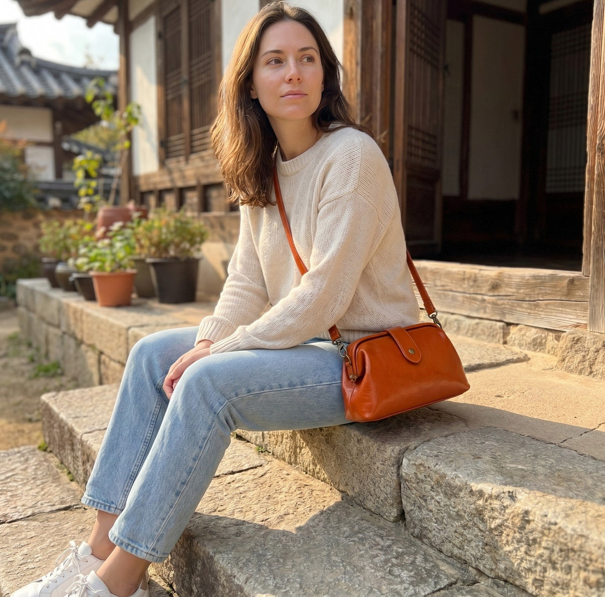 Arion Vintage Bag - Terracotta Orange