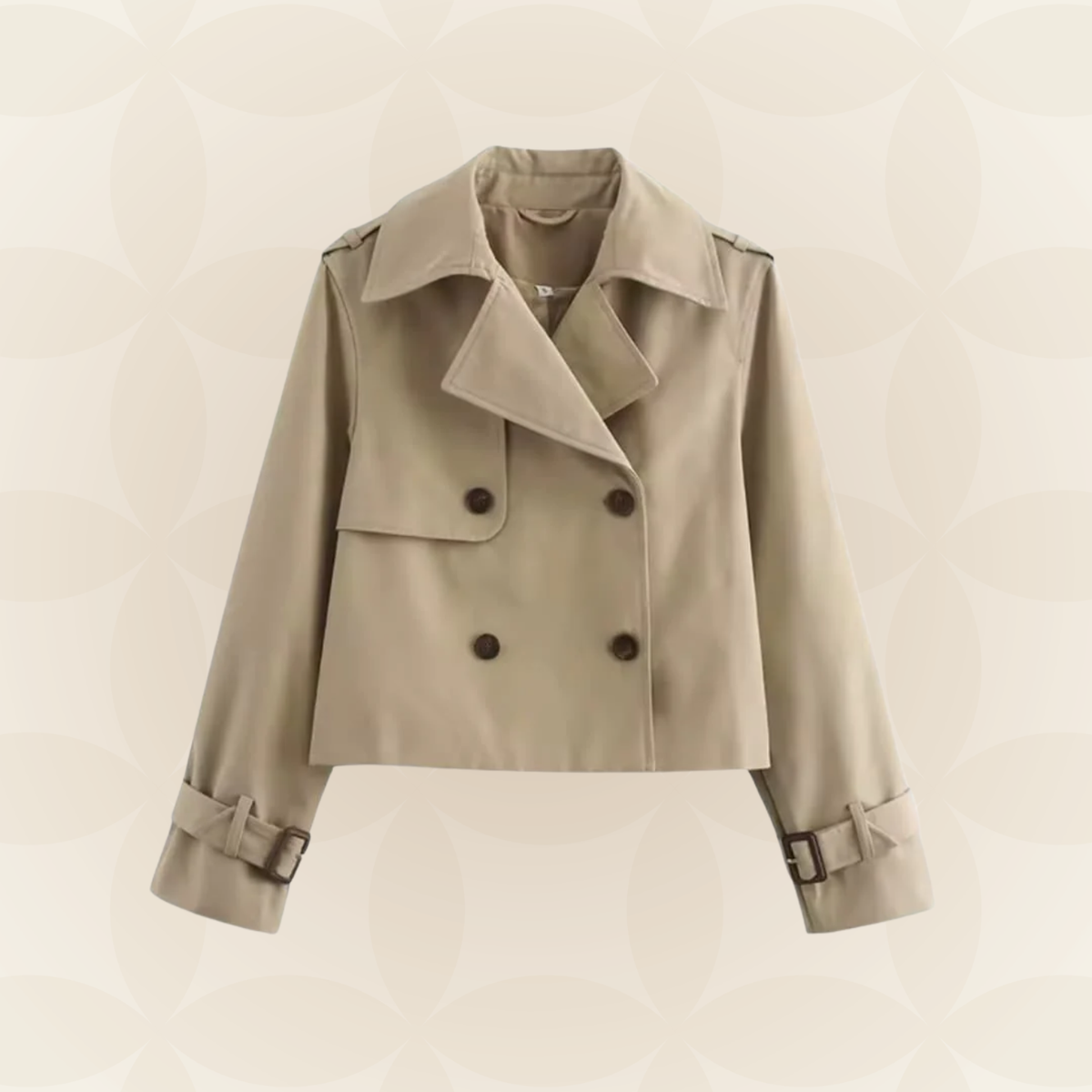 Marianne – Cropped trench coat jacket with double buttons