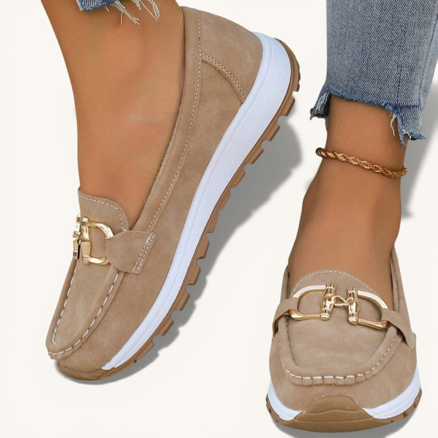 Ellie - Flat Loafers with Buckle