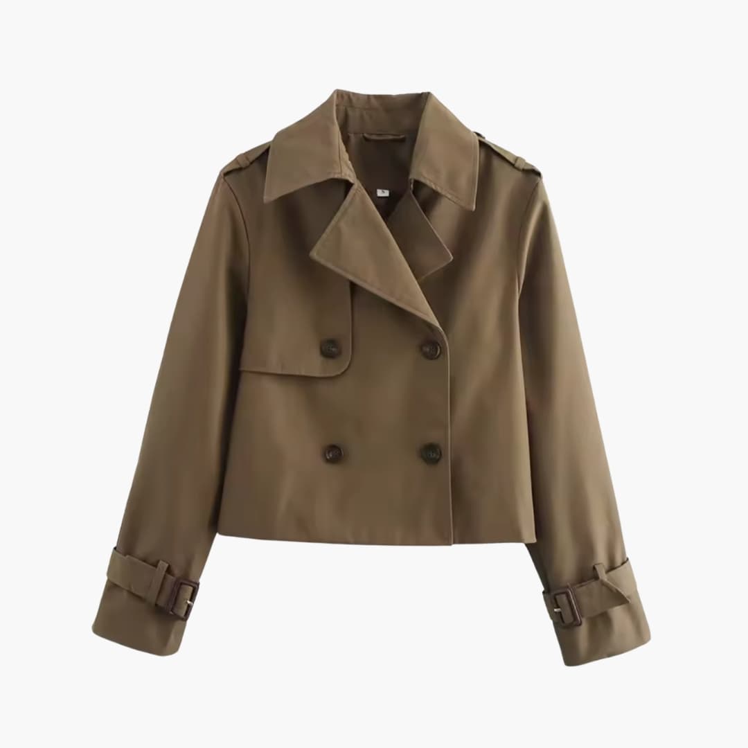 Marianne – Cropped trench coat jacket with double buttons