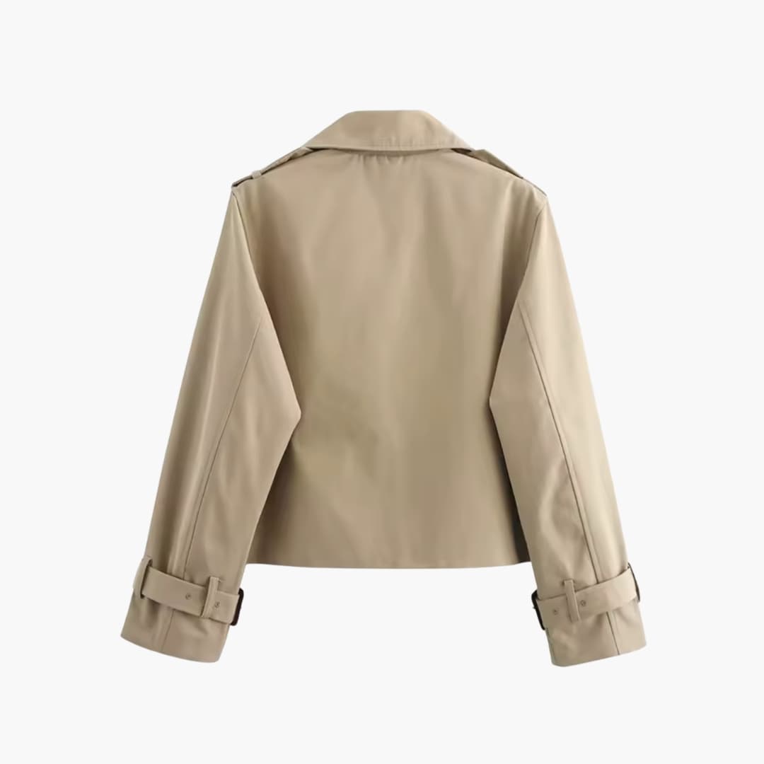 Marianne – Cropped trench coat jacket with double buttons