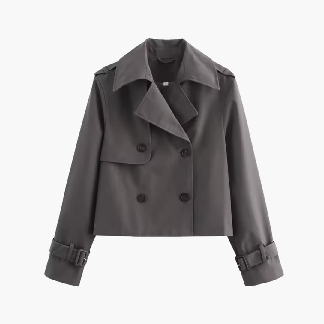 Marianne – Cropped trench coat jacket with double buttons