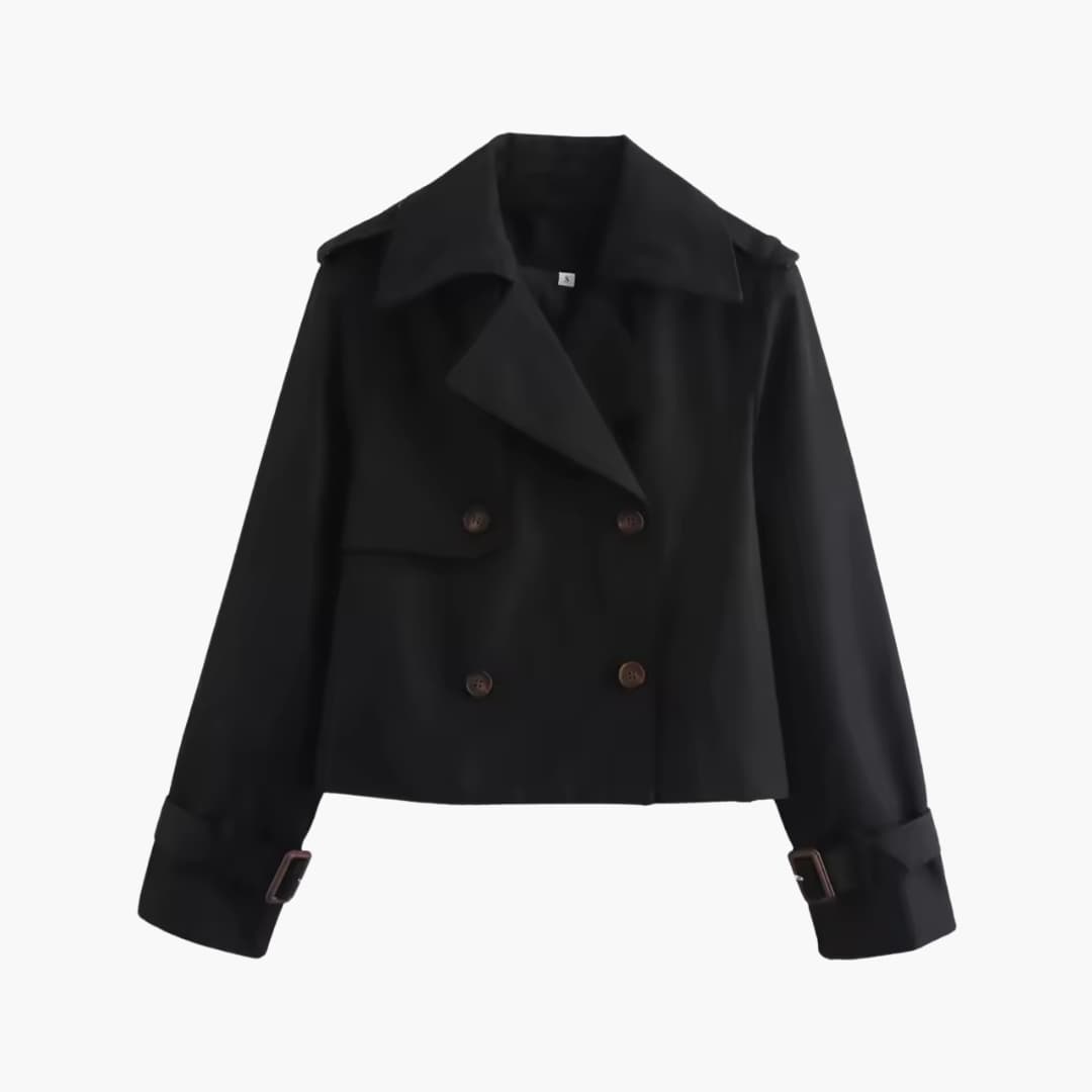Marianne – Cropped trench coat jacket with double buttons