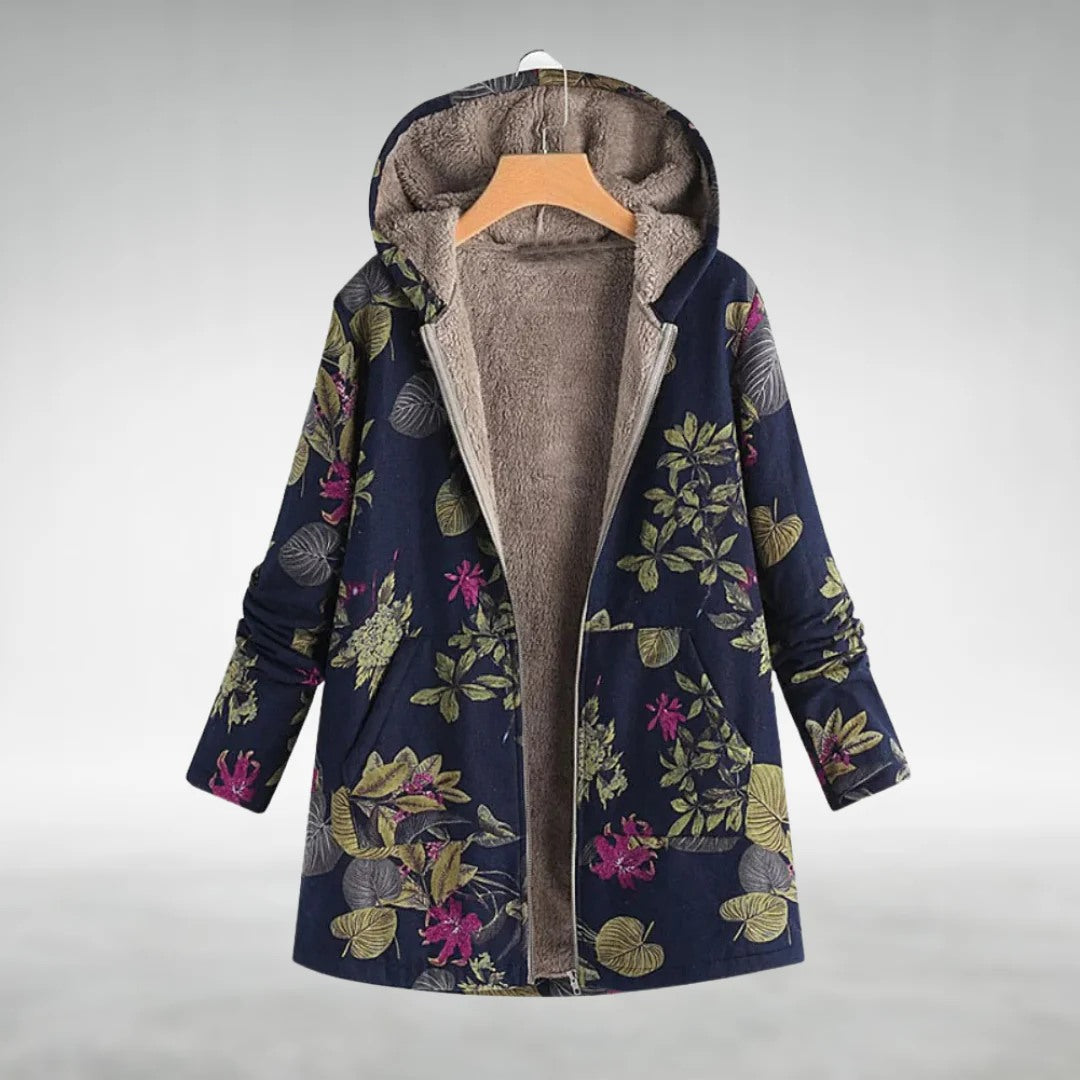 Melvaris fleece-lined jacket – Navy Floral