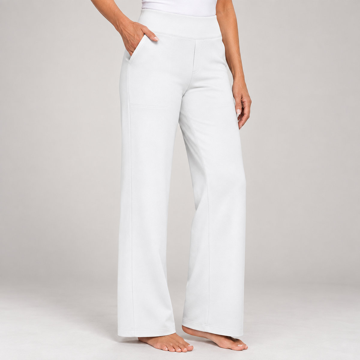 Comfort stretch trousers – White