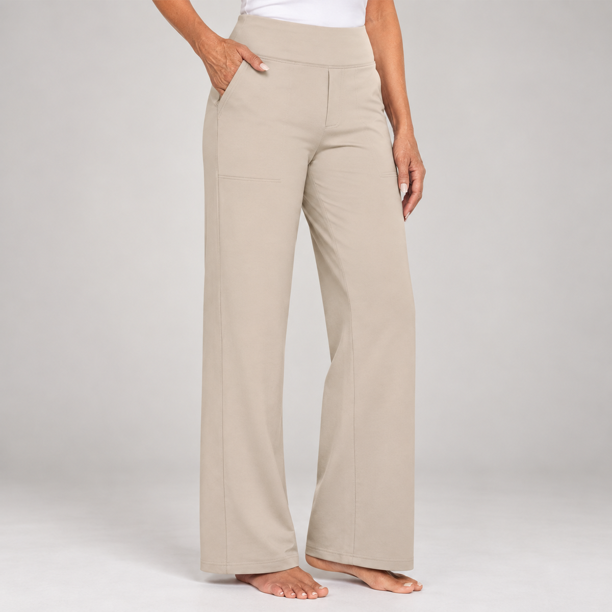 Comfort stretch trousers – Cream