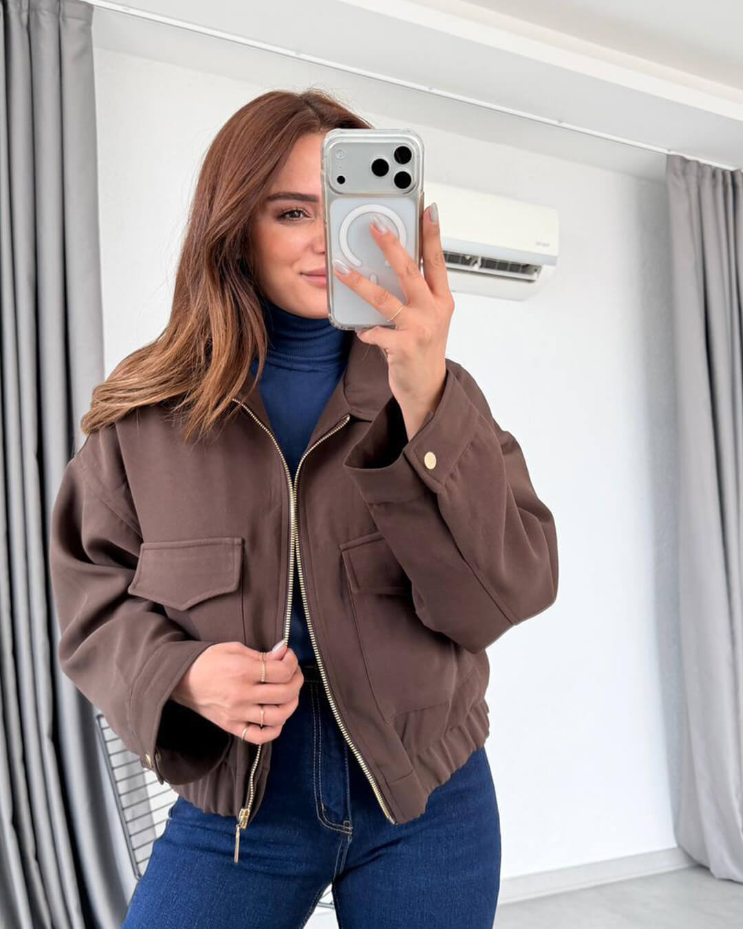 Gina - Bomber Jacket with Flap Pockets