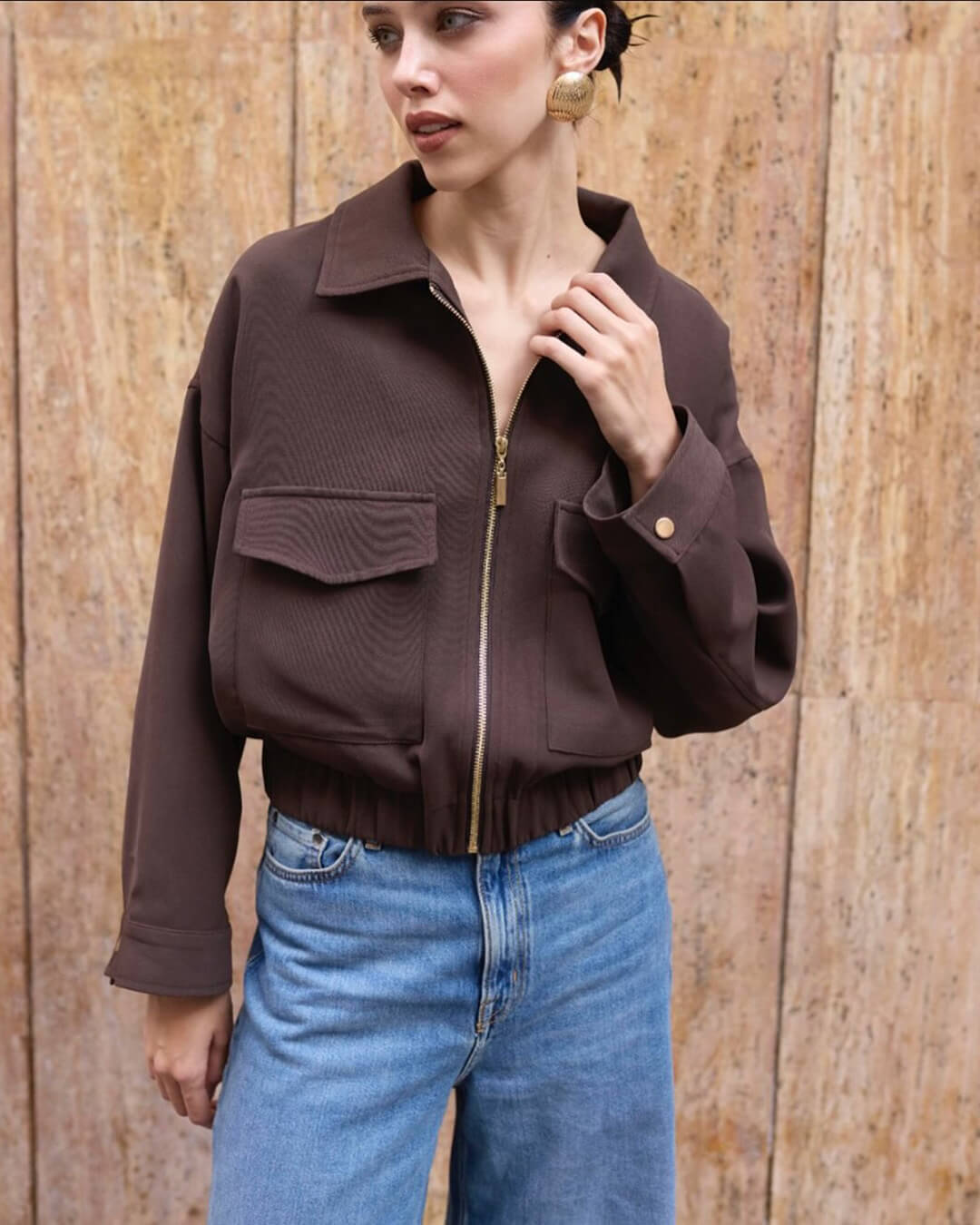 Gina - Bomber Jacket with Flap Pockets